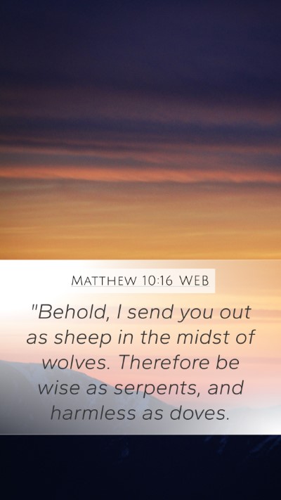 Matthew 10:16 WEB Bible Verse Image