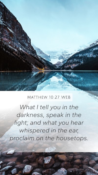 Matthew 10:27 WEB Bible Verse Image