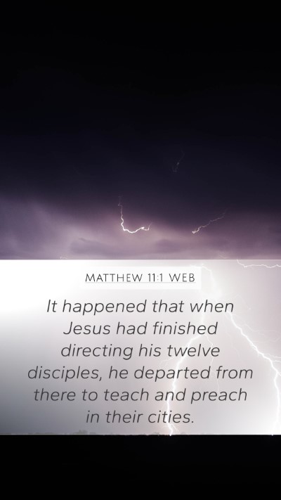 Matthew 11:1 WEB Bible Verse Image