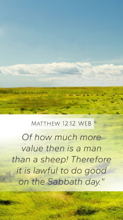 Matthew 12:12 WEB Bible Verse Image