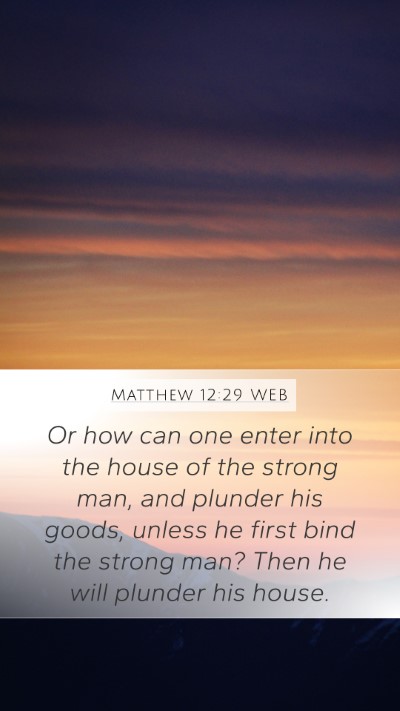Matthew 12:29 WEB Bible Verse Image