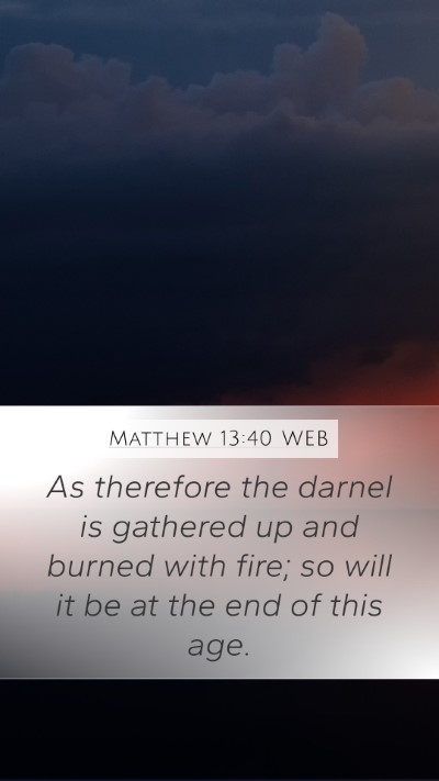 Matthew 13:40 WEB Bible Verse Image