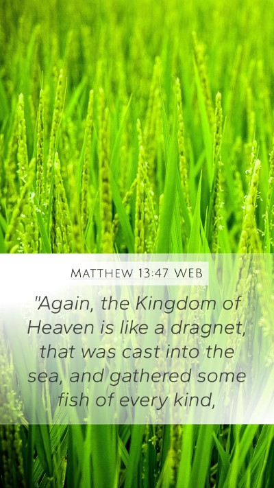 Matthew 13:47 WEB Bible Verse Image