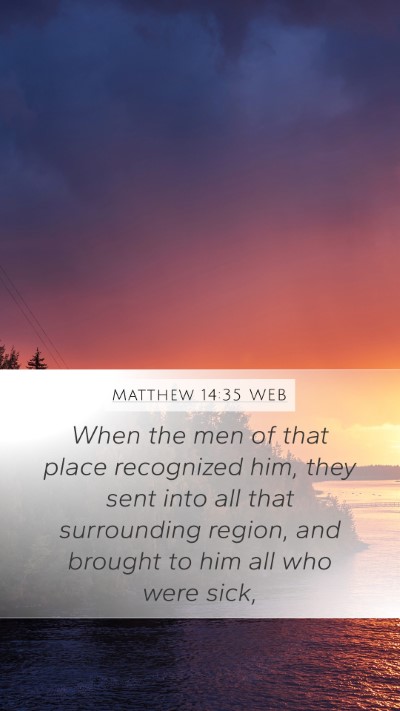 Matthew 14:35 WEB Bible Verse Image