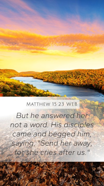 Matthew 15:23 WEB Bible Verse Image