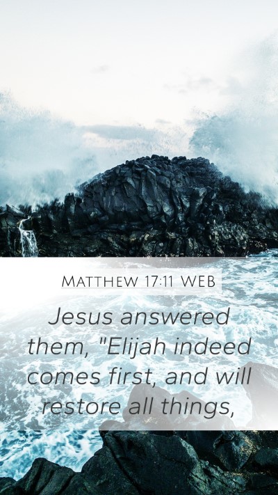 Matthew 17:11 WEB Mobile Phone Wallpaper - Jesus answered them, 