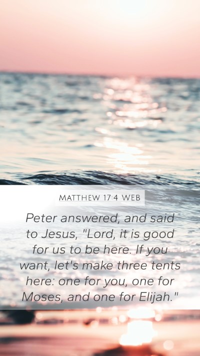 Matthew 17:4 WEB Mobile Phone Wallpaper - Peter answered, and said to Jesus, 