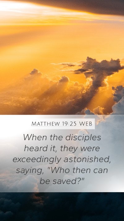 Matthew 19:25 WEB Bible Verse Image