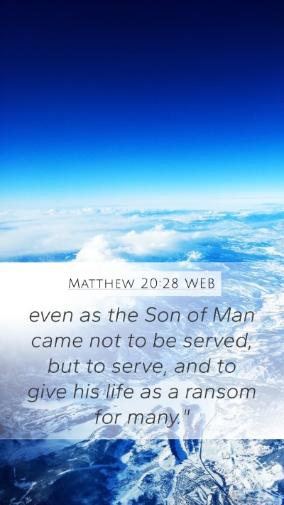 Matthew 20:28 WEB Bible Verse Image