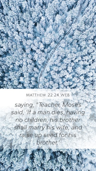 Matthew 22:24 WEB Bible Verse Image