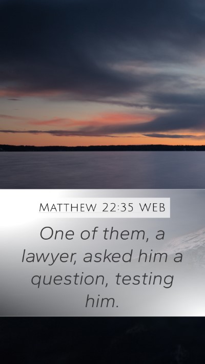 Matthew 22:35 WEB Bible Verse Image