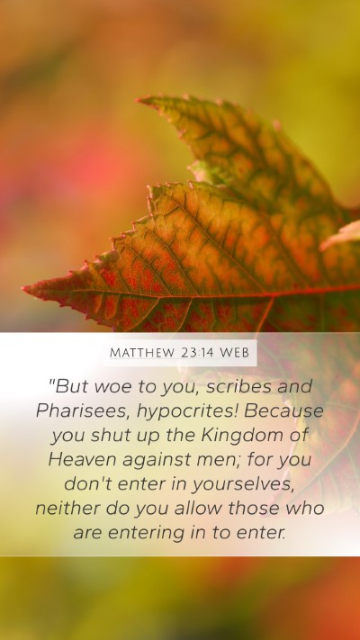 Matthew 23:14 WEB Mobile Phone Wallpaper - 