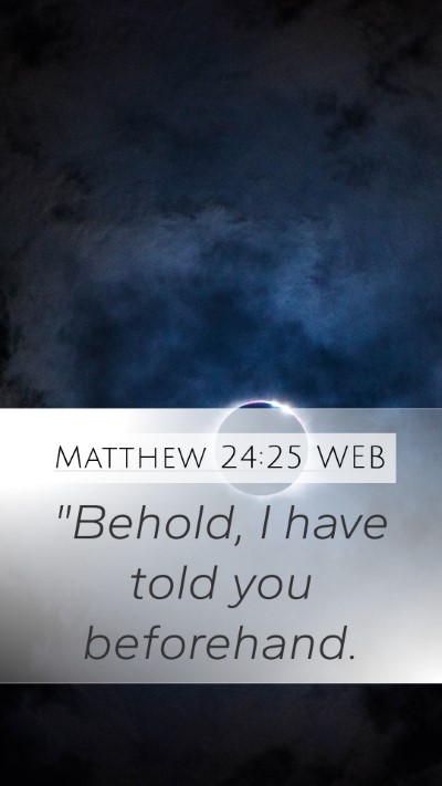 Matthew 24:25 WEB Bible Verse Image