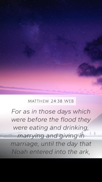 Matthew 24:38 WEB Bible Verse Image