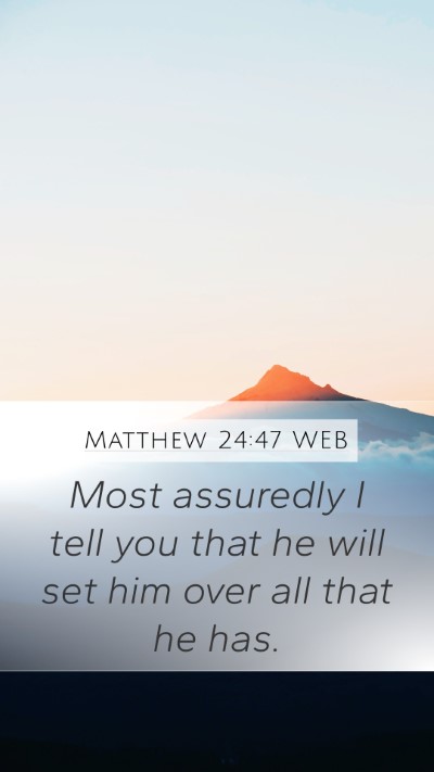 Matthew 24:47 WEB Bible Verse Image