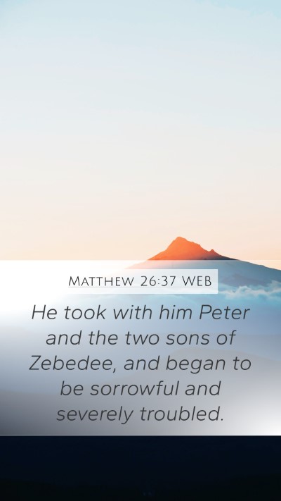 Matthew 26:37 WEB Bible Verse Image
