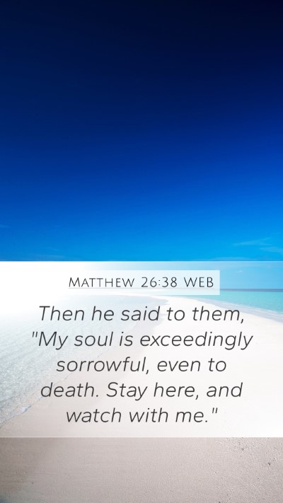 Matthew 26:38 WEB Bible Verse Image