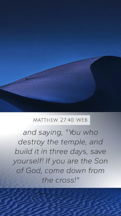 Matthew 27:40 WEB Bible Verse Image