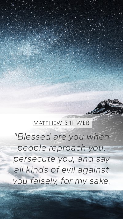 Matthew 5:11 WEB Bible Verse Image