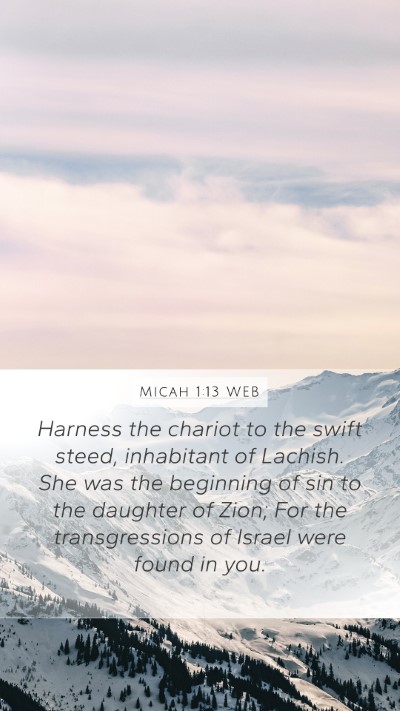 Micah 1:13 WEB Bible Verse Image