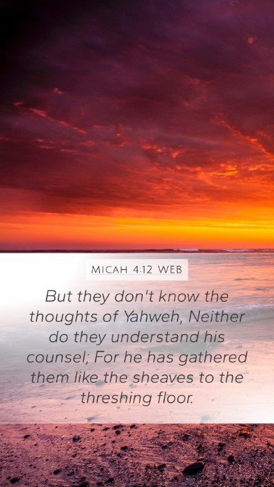 Micah 4:12 WEB Bible Verse Image