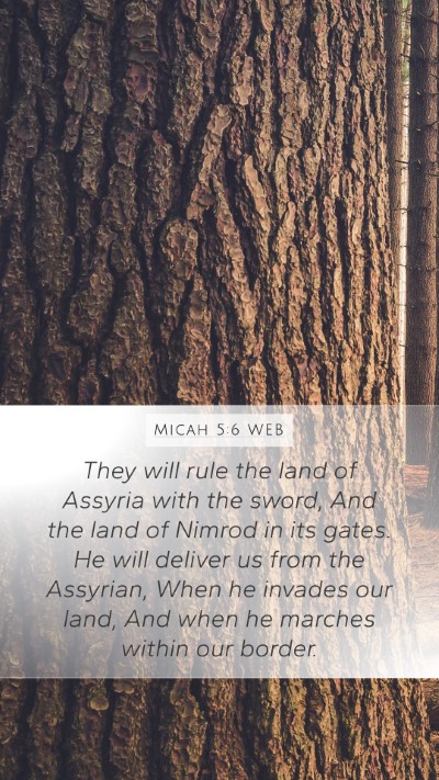 Micah 5:6 WEB Bible Verse Image
