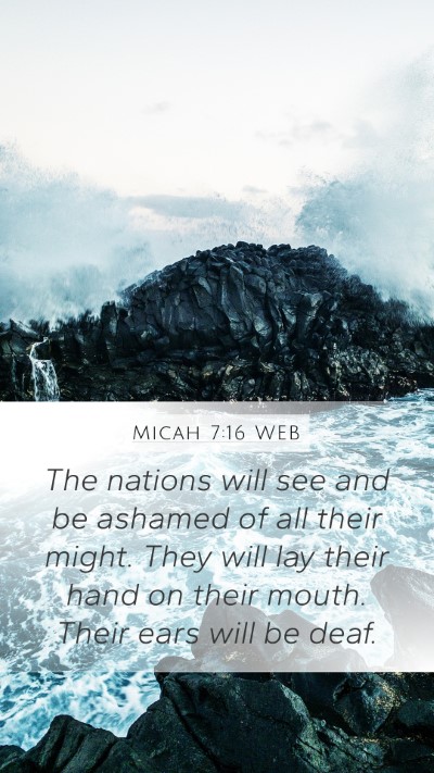 Micah 7:16 WEB Bible Verse Image