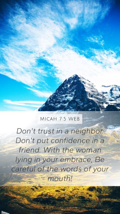 Micah 7:5 WEB Bible Verse Image
