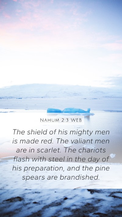 Nahum 2:3 WEB Bible Verse Image