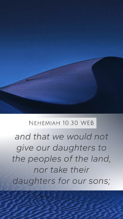 Nehemiah 10:30 WEB Bible Verse Image