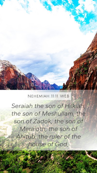 Nehemiah 11:11 WEB Bible Verse Image