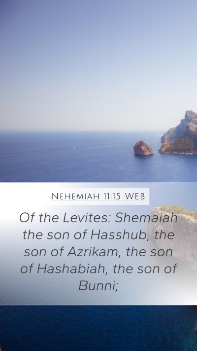 Nehemiah 11:15 WEB Bible Verse Image