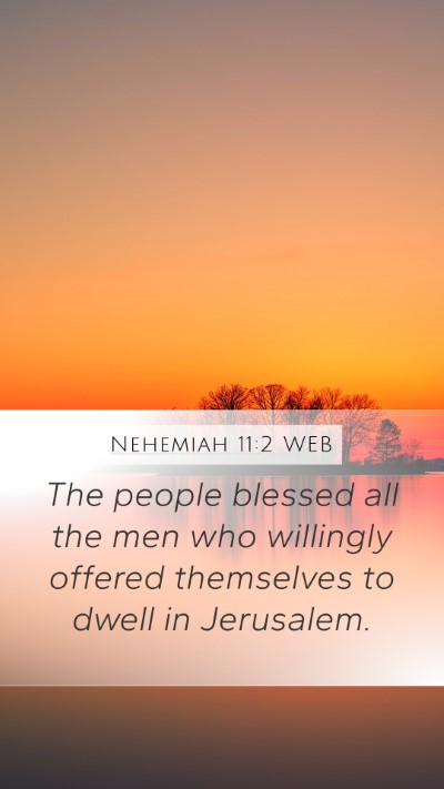 Nehemiah 11:2 WEB Bible Verse Image
