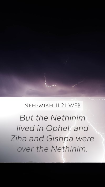 Nehemiah 11:21 WEB Bible Verse Image