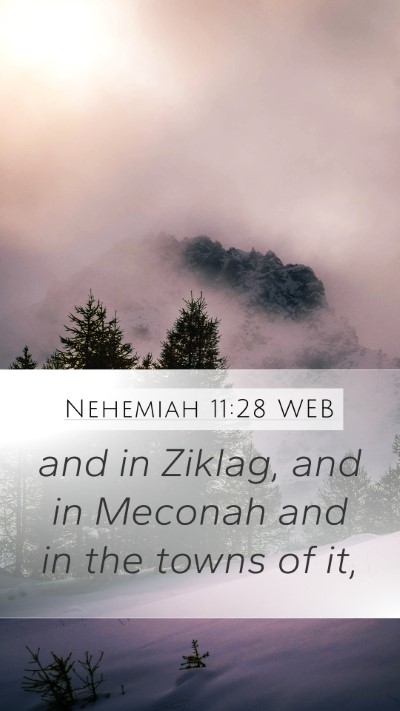 Nehemiah 11:28 WEB Bible Verse Image