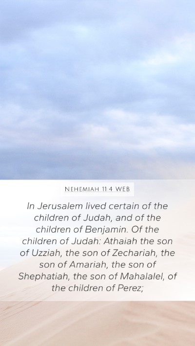 Nehemiah 11:4 WEB Bible Verse Image