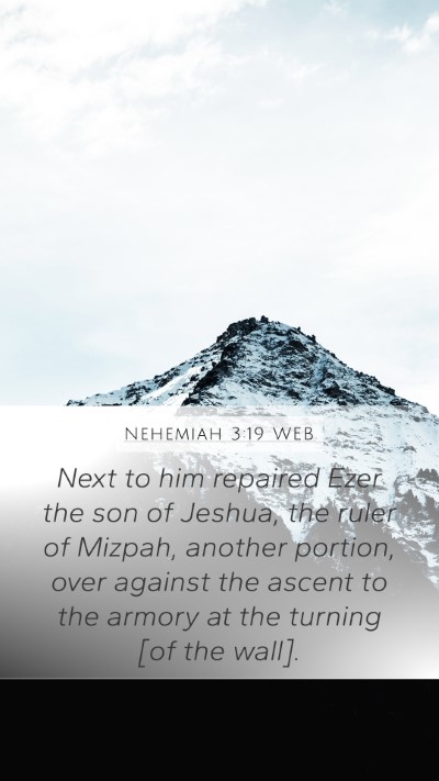 Nehemiah 3:19 WEB Bible Verse Image