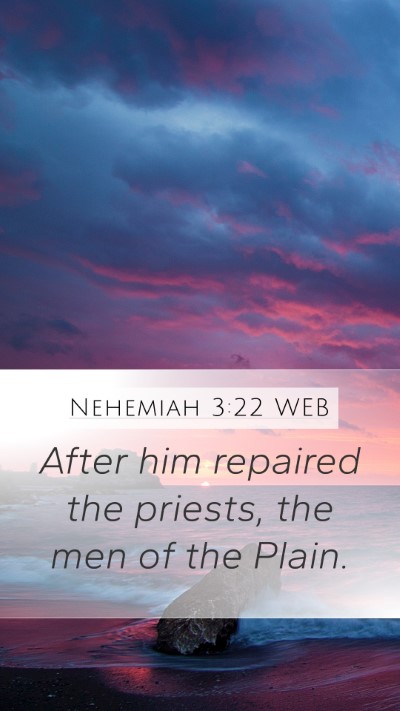 Nehemiah 3:22 WEB Mobile Phone Wallpaper - After him repaired the priests, the men of the - Mobile Bible Verse Wallpaper