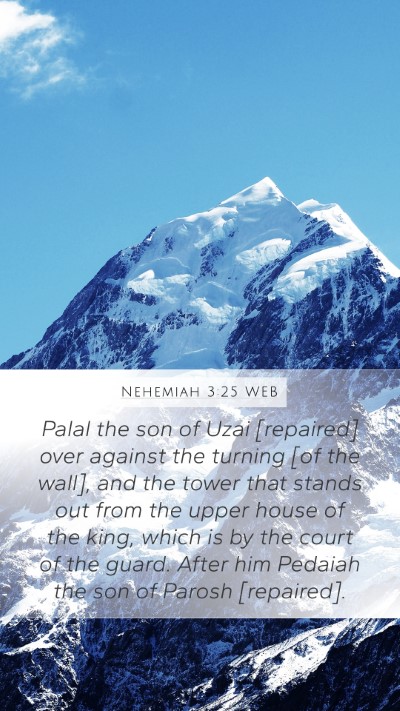 Nehemiah 3:25 WEB Bible Verse Image