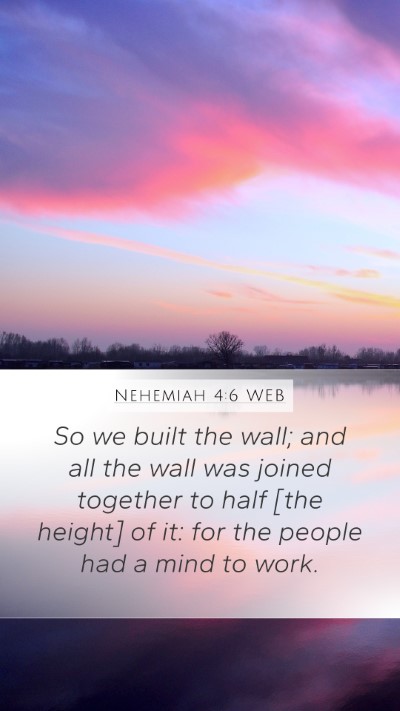 Nehemiah 4:6 WEB Bible Verse Image