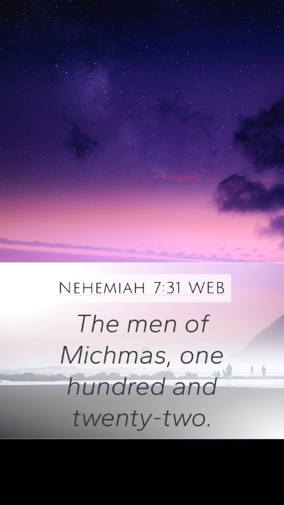 Nehemiah 7:31 WEB Bible Verse Image