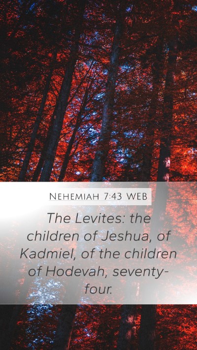 Nehemiah 7:43 WEB Bible Verse Image