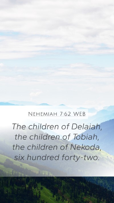Nehemiah 7:62 WEB Bible Verse Image