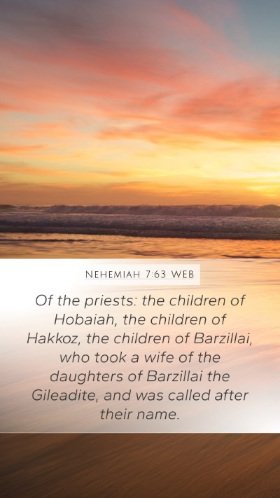 Nehemiah 7:63 WEB Bible Verse Image