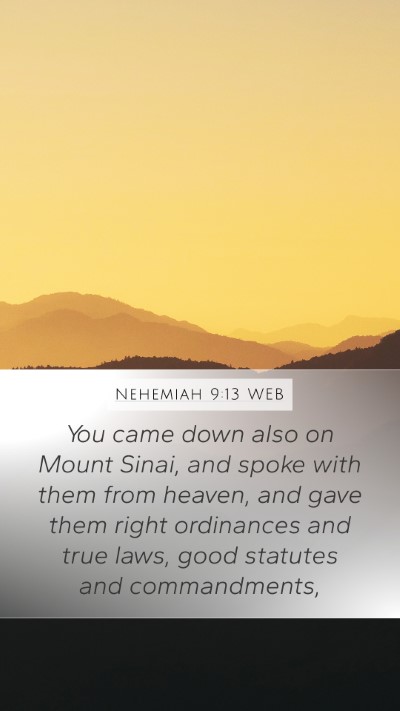 Nehemiah 9:13 WEB Bible Verse Image