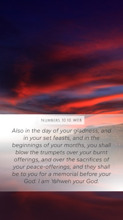 Numbers 10:10 WEB Bible Verse Image