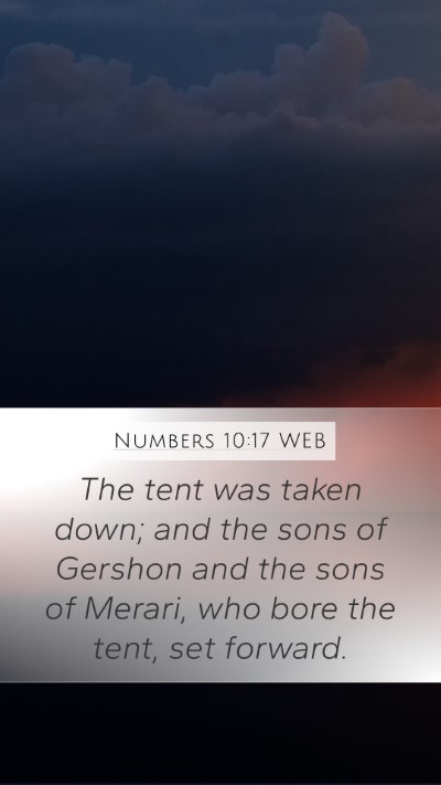 Numbers 10:17 WEB Bible Verse Image