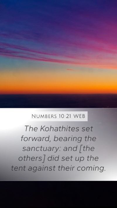 Numbers 10:21 WEB Bible Verse Image