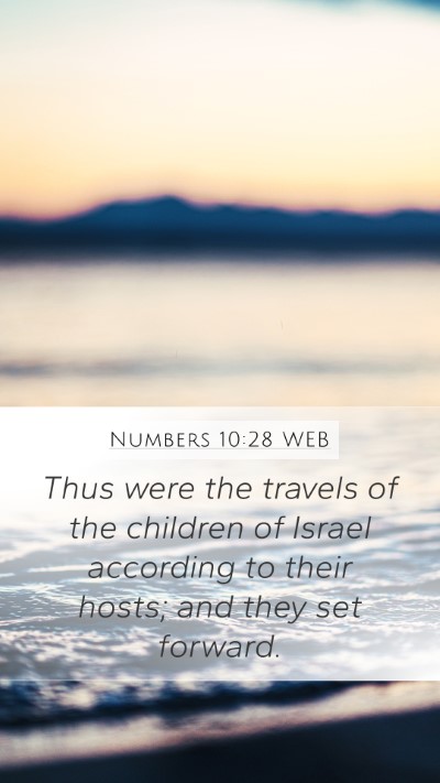 Numbers 10:28 WEB Mobile Phone Wallpaper - Thus were the travels of the children of Israel - Mobile Bible Verse Wallpaper