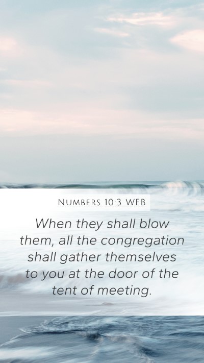 Numbers 10:3 WEB Bible Verse Image